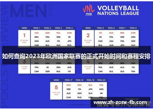 如何查询2023年欧洲国家联赛的正式开始时间和赛程安排